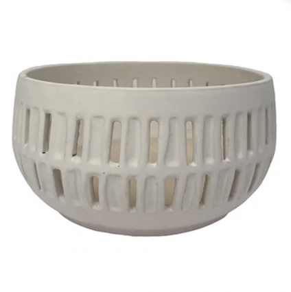 Slotted Bowl Planter Cotton 9"