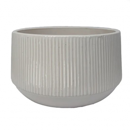 Vertical Striped Bowl Coconut 8.5"