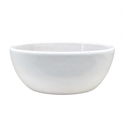 Leo White Bowl Planter 10"