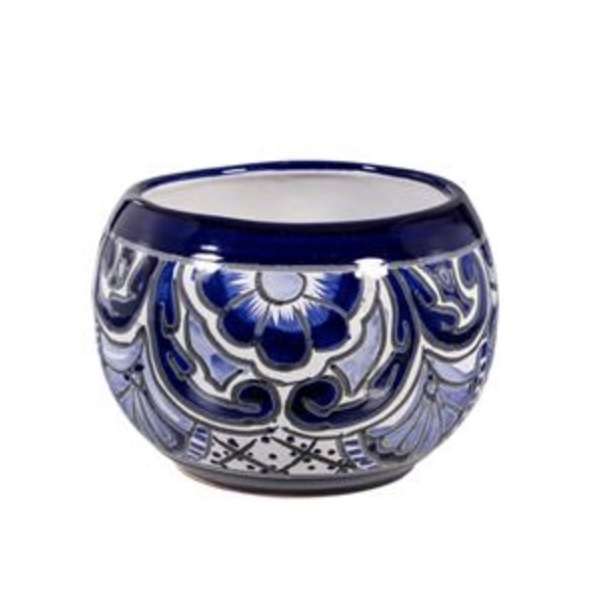Blue and White Talavera Bowl Planter 7"