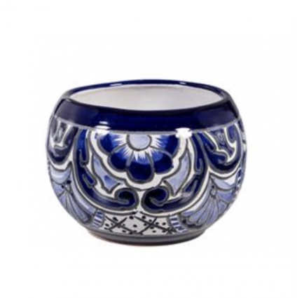 Blue and White Talavera Bowl Planter 7"