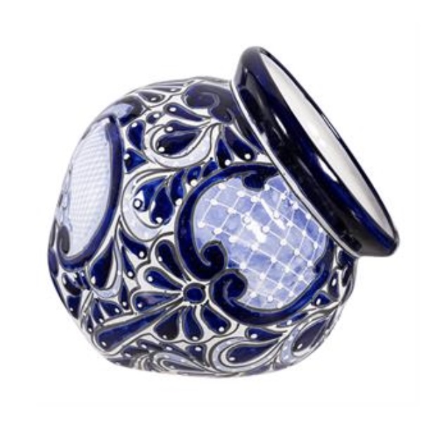 Blue and White Talavera Tilted Chata Planter 12"