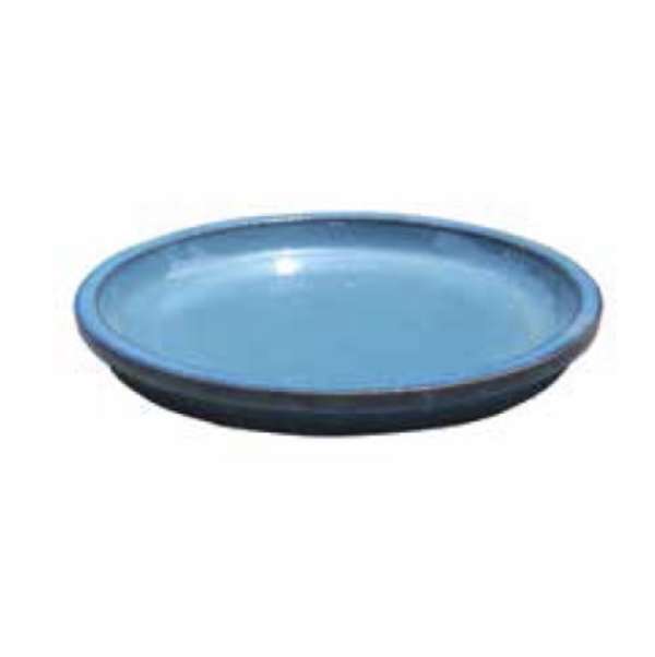 Aqua Blue Ceramic Saucer 14.25"