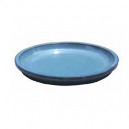 Aqua Blue Ceramic Saucer 16.25"