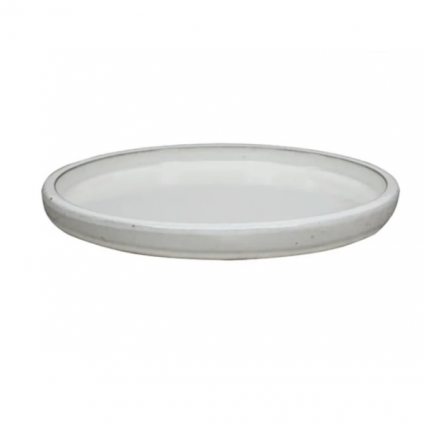 Beige Ceramic Saucer 16.25"