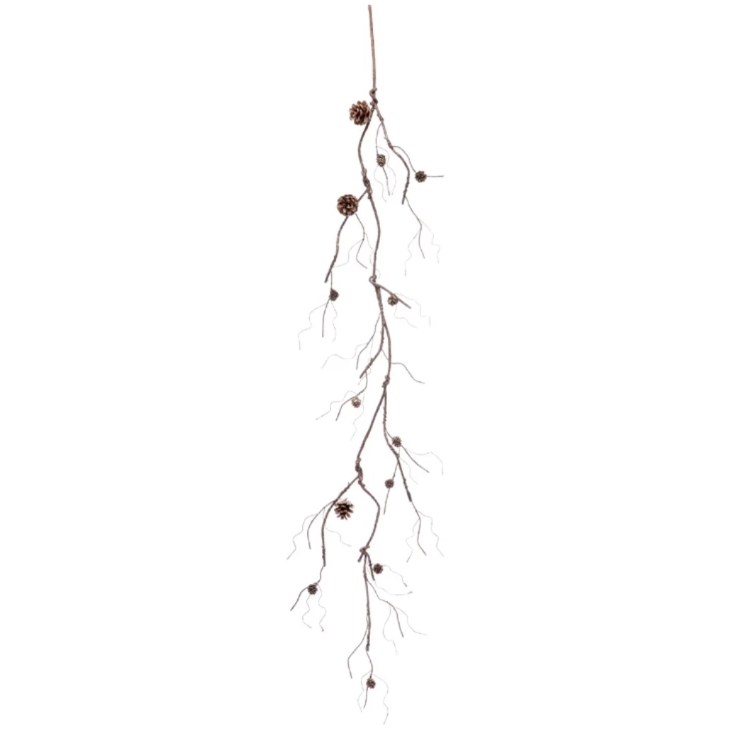 Brown Twig Cone Christmas Garland 60"