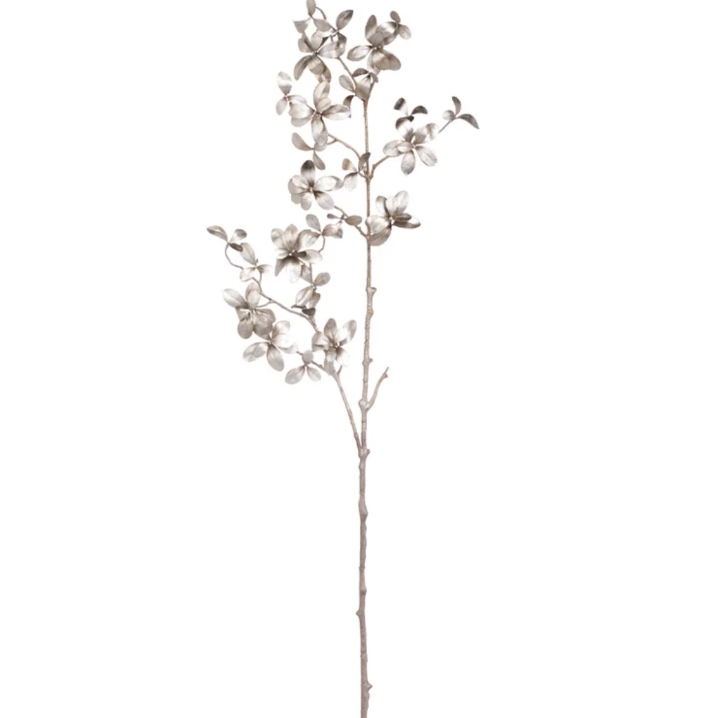 Champagne Leaves Christmas Spray 43"