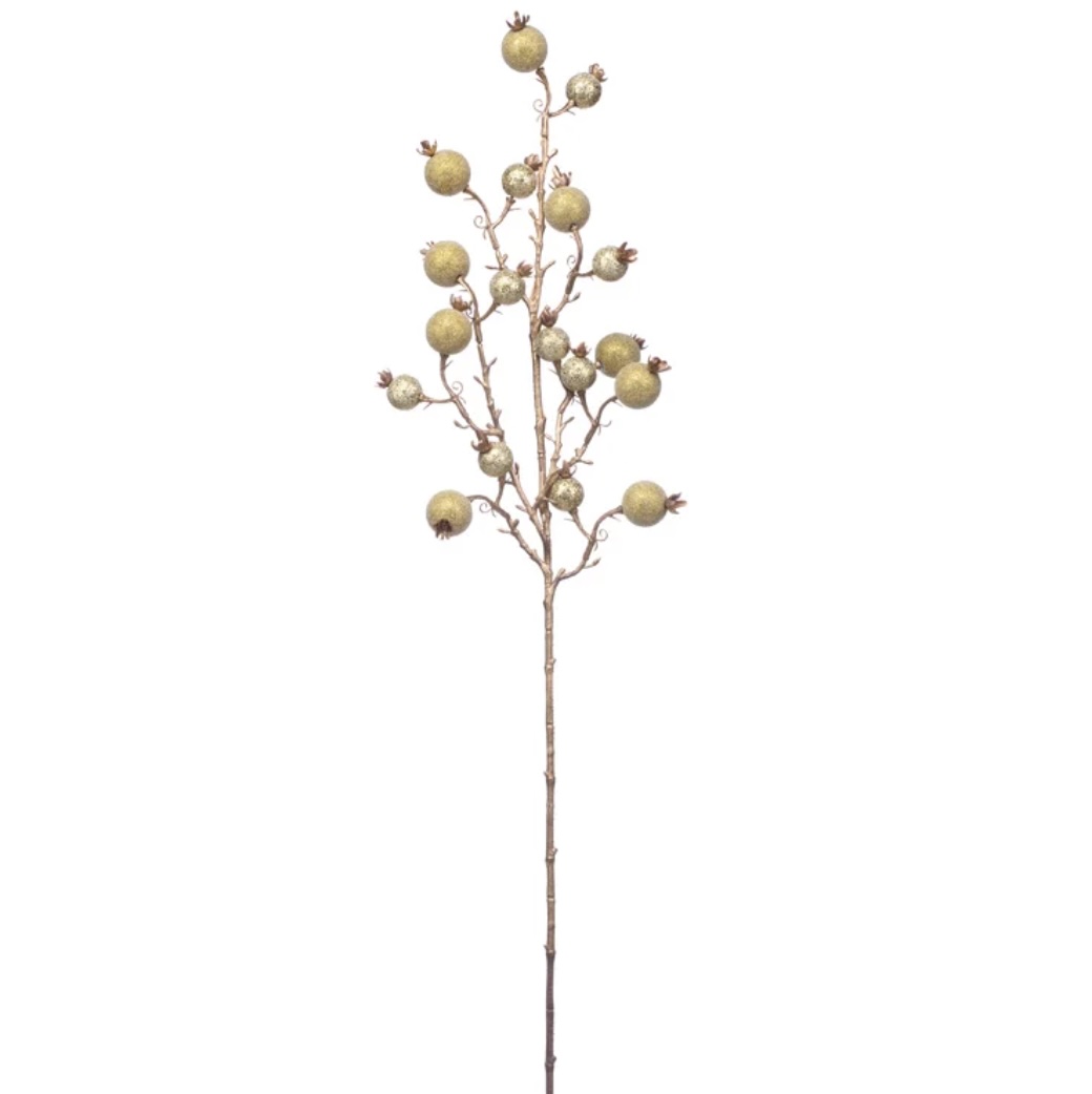 Gold Iced Berry Christmas Spray 29"