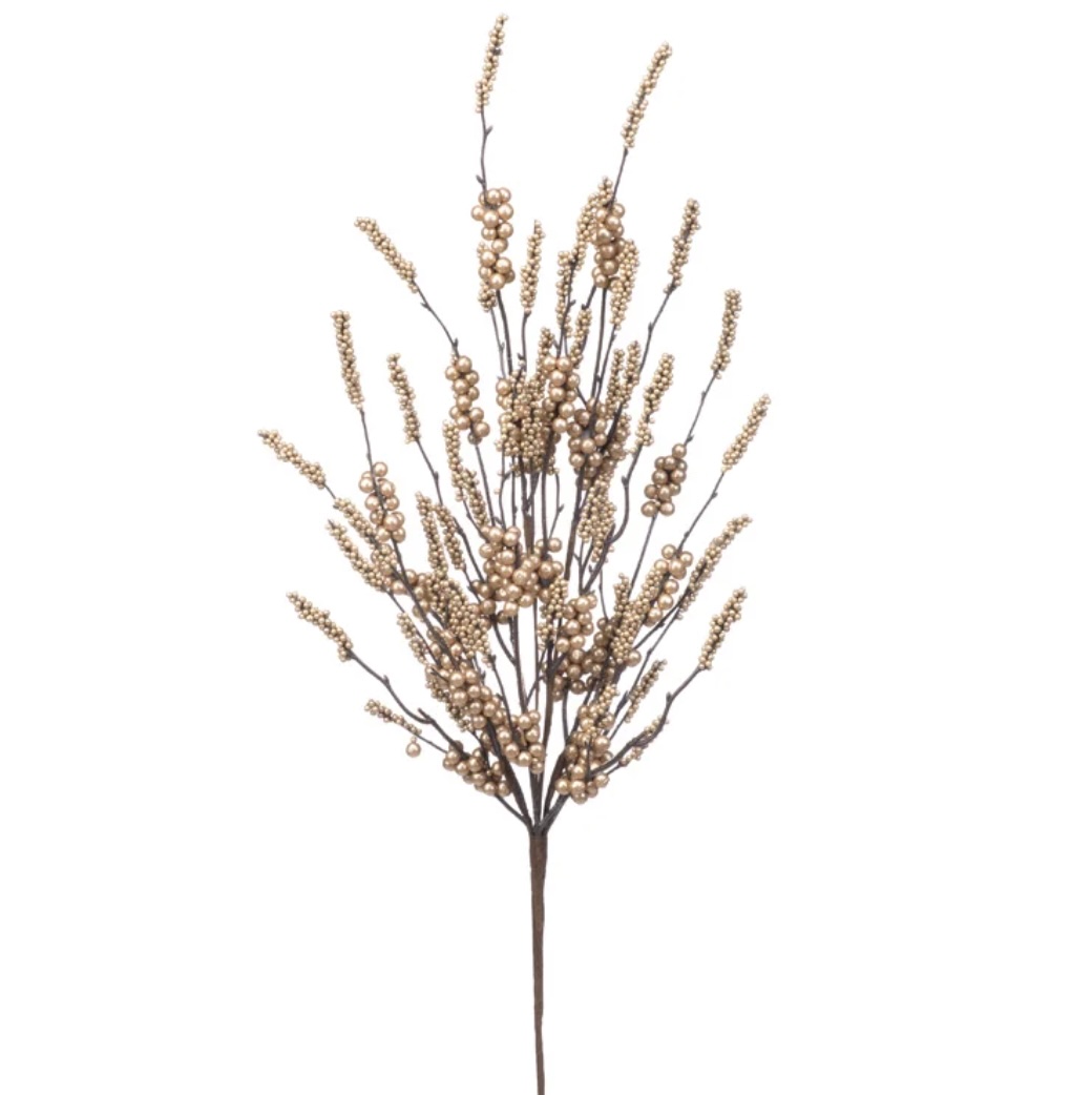 Gold Berry Cluster Christmas Bush 27"