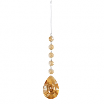 Amber Teardrop Glass Christmas Ornament