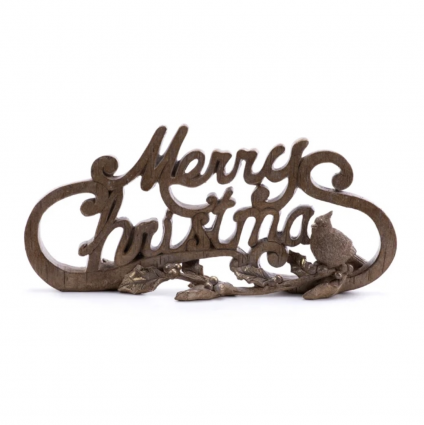 Wood Grain Merry Christmas Tabletop Sign 11.5″
