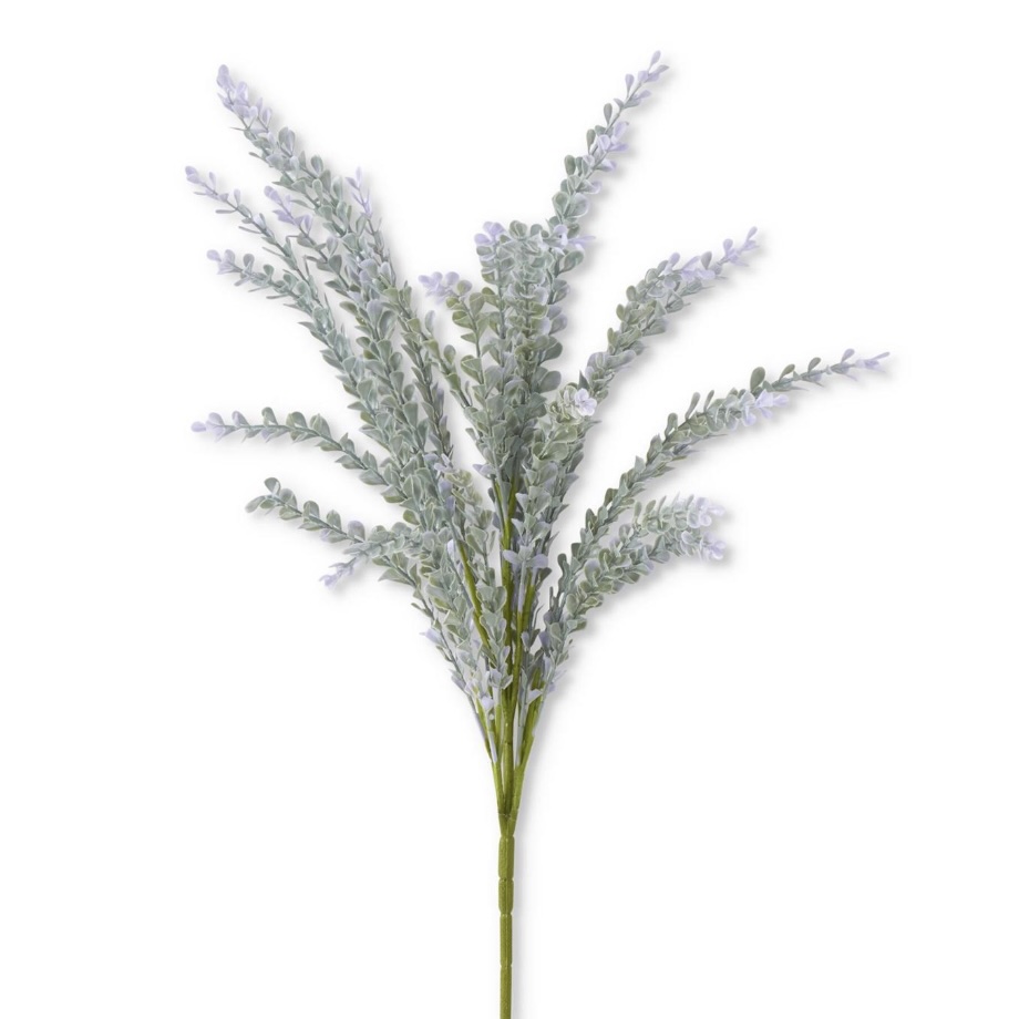 Soft Green and Purple Real Touch Floral Bush 23″