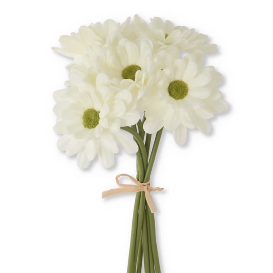 White Real Touch Daisy Bundle 10"