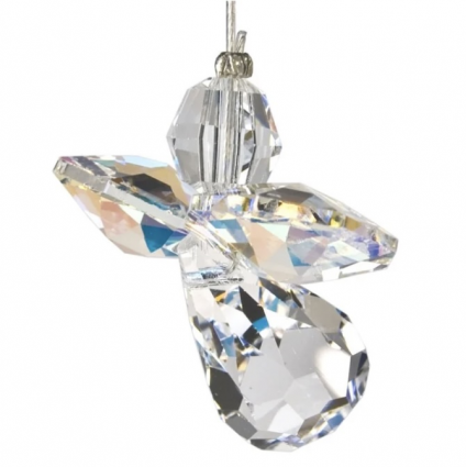 Aurora Borealis Crystal Guardian Angel Ornament 1"