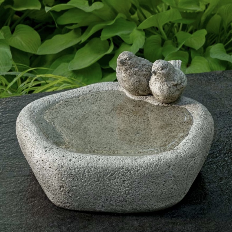 Woodland Birds Cast Stone Birdbath 13