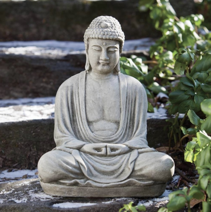 Small Temple Buddha Cast Stone Statue