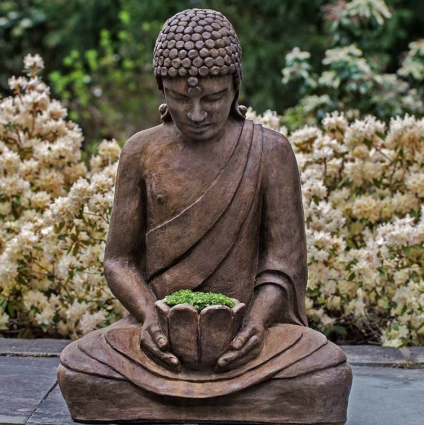 Lotus Buddha Cast Stone Statue