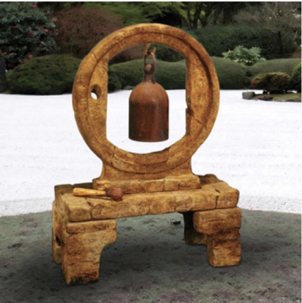 Circle Garden Bell Cast Concrete Statue