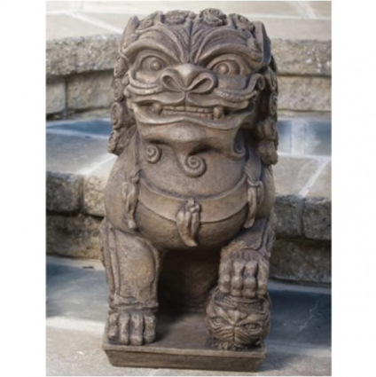 Left Foo Dog Cast Concrete Statue