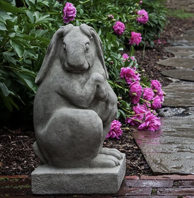 Newport Rabbit Facing Left Cast Stone Garden Statue