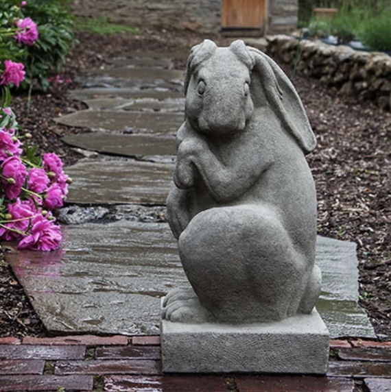 Newport Rabbit Facing Right Cast Stone Garden Statue