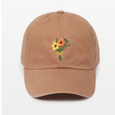 Clay Floral Embroidered Hat