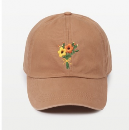 Clay Floral Embroidered Hat
