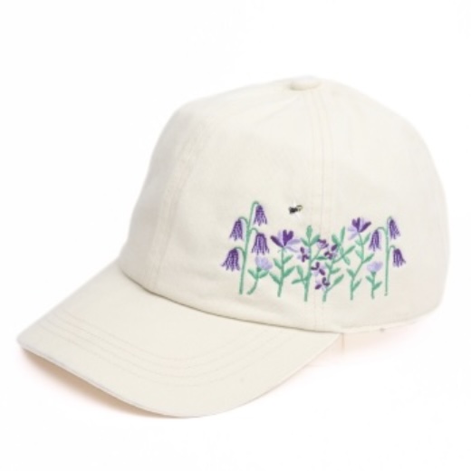 Floral Hat with Side Bee Detail