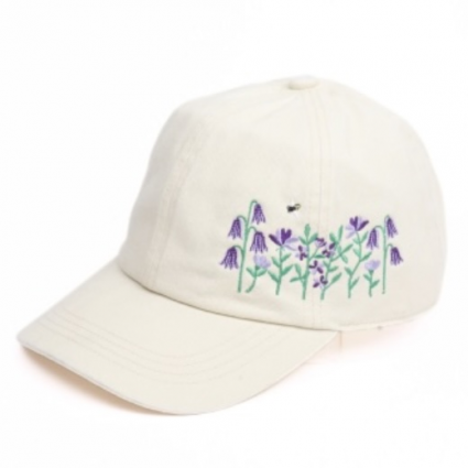 Floral Hat with Side Bee Detail