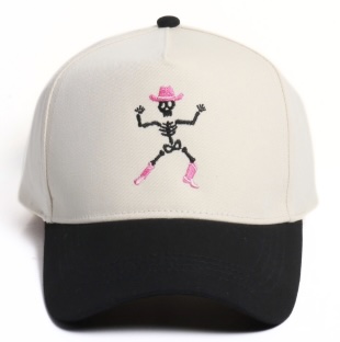 Skeleton Cowboy Black and Tan Hat