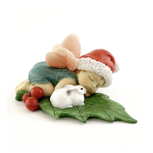 Sleeping Christmas Fairy with Bunny