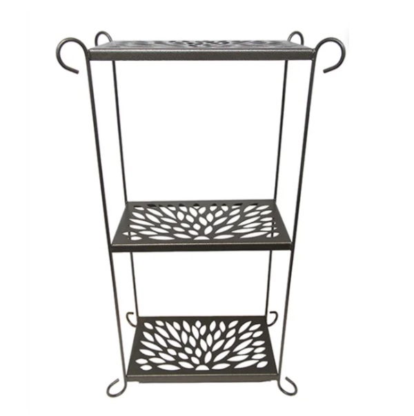Three Tier Peacock Stand Bronze 48"