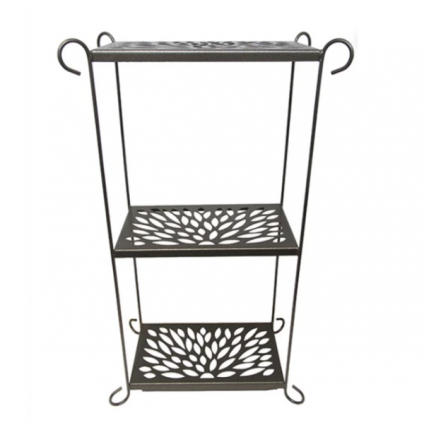 Three Tier Peacock Stand Bronze 48"