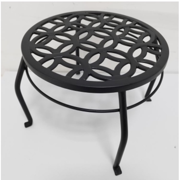 Living Accents Black Cast Iron Plant Stand 15"