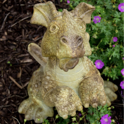 Bella the Begging Dragon Cast Stone Garden Statue