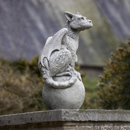 Eryl Dragon Cast Stone Garden Statue