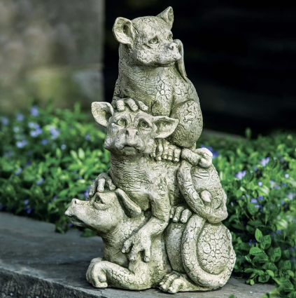 On the Lookout Dragons Cast Stone Garden Statue