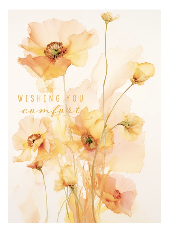 Golden Poppies Sympathy Card