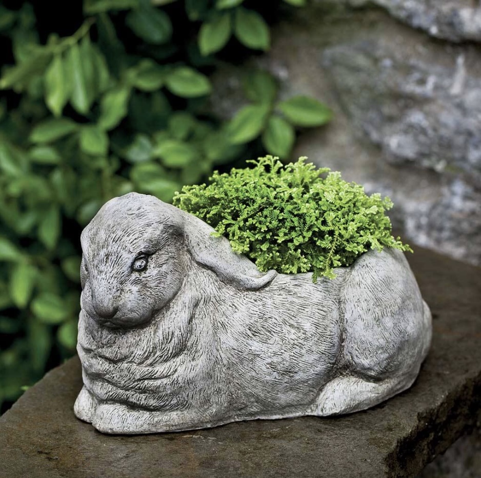 Bunny Cast Stone Planter (Natural)