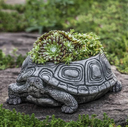 Turtle Cast Stone Planter 
