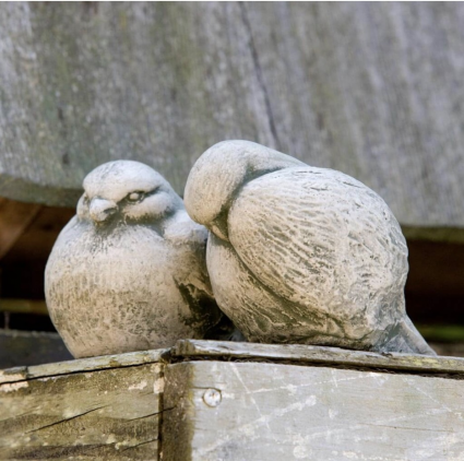 Duet Birds Cast Stone Garden Statue