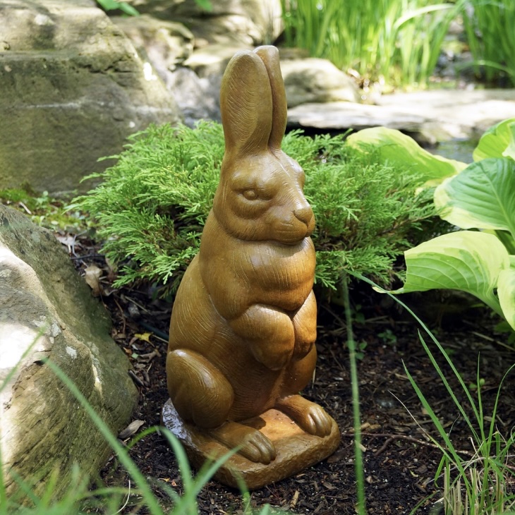English Hare Cast Stone Garden Statue