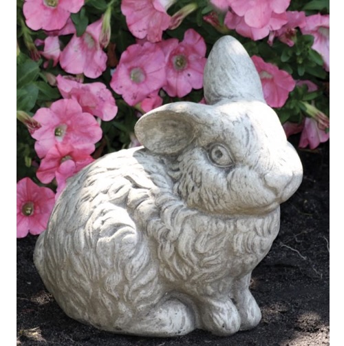 Sitting Bunny Cast Stone Garden Statue