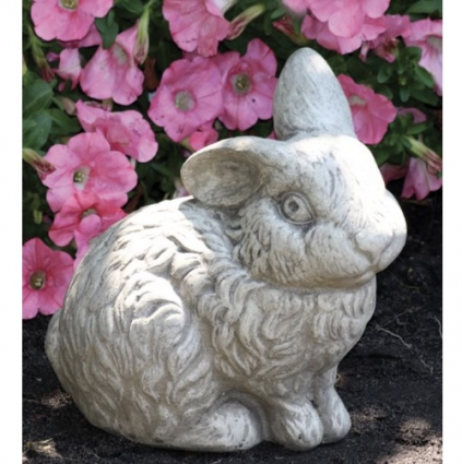 Sitting Bunny Cast Stone Garden Statue