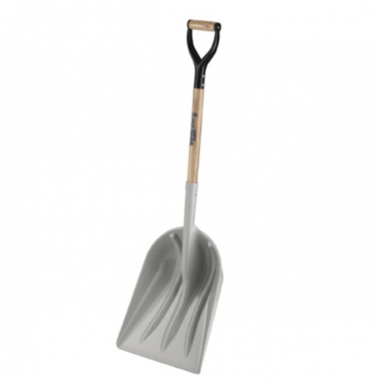Heavy-Duty ABS Plastic Scoop with Wood Handle and Steel D-Grip