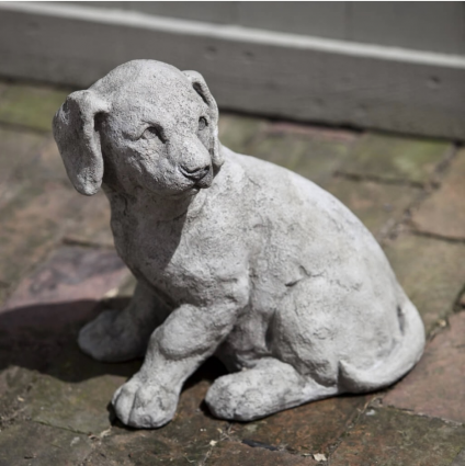 Lab Pup Cast Stone Garden Statue