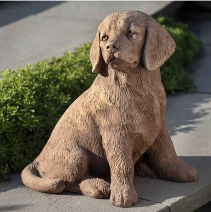 Golden Retriever Puppy Dog Cast Stone Garden Statue
