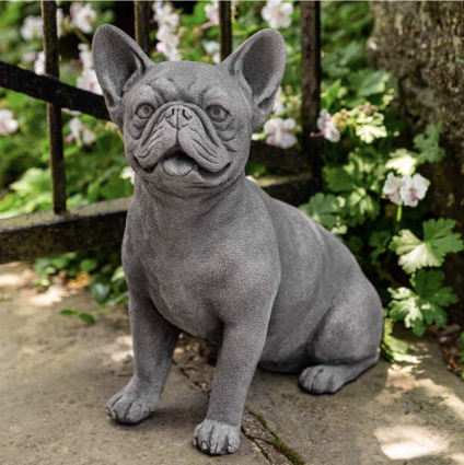 Frenchie Dog Cast Stone Garden Statue