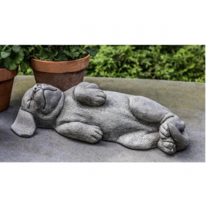 Belly Rubs Dog Cast Stone Garden Statue