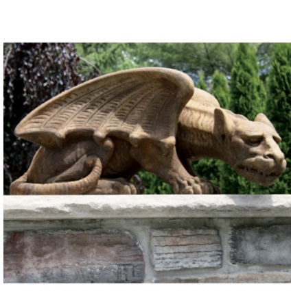 Crouching Gargoyle Cast Stone Garden Statue